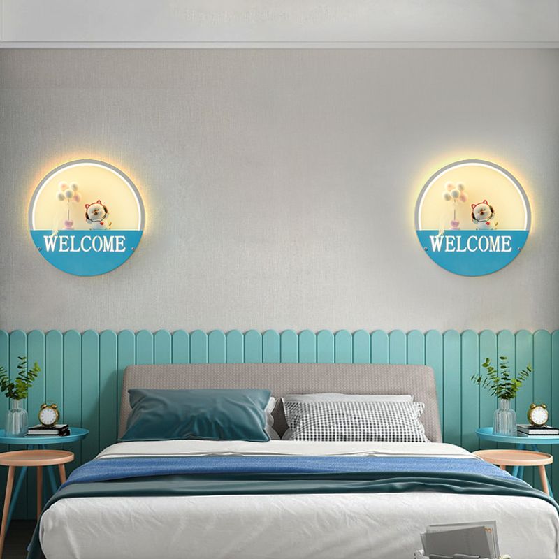1 illuminazione da parete in metallo moderno per la parete del cerchio leggero per camera da letto