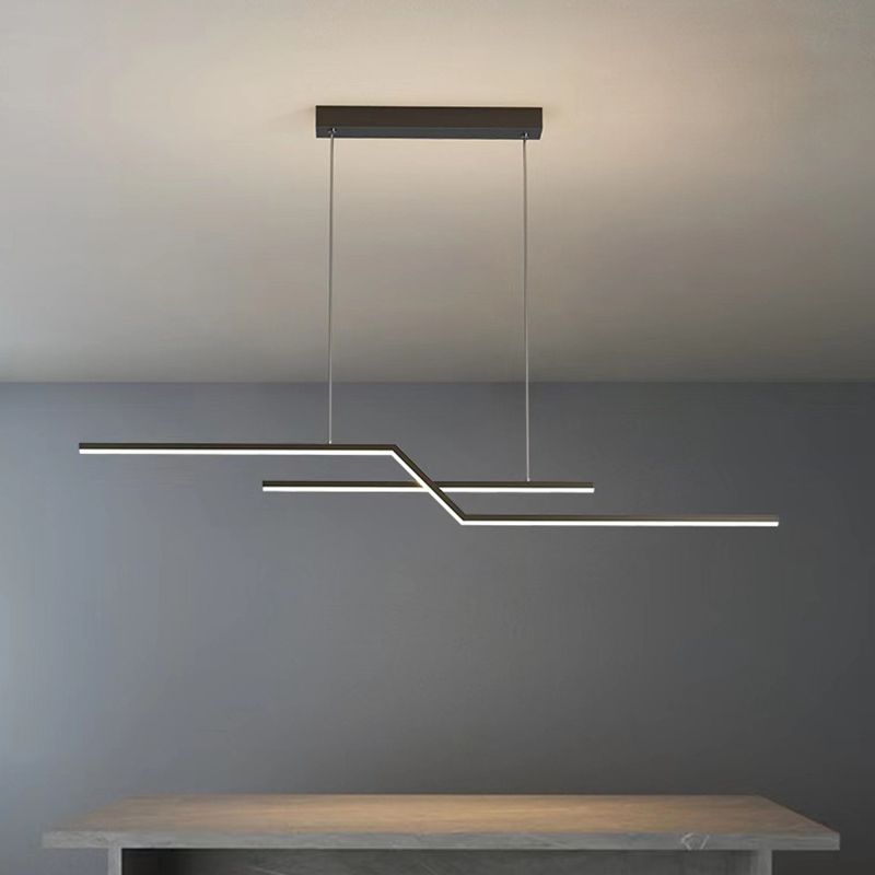 Dining Room Island Chandelier Light Metal LED Minimalist Hanging Chandelier