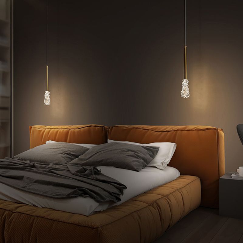 Modern Hanging Lamp Household Pendant Light Fixture with Crystal Shade for Drawing Room