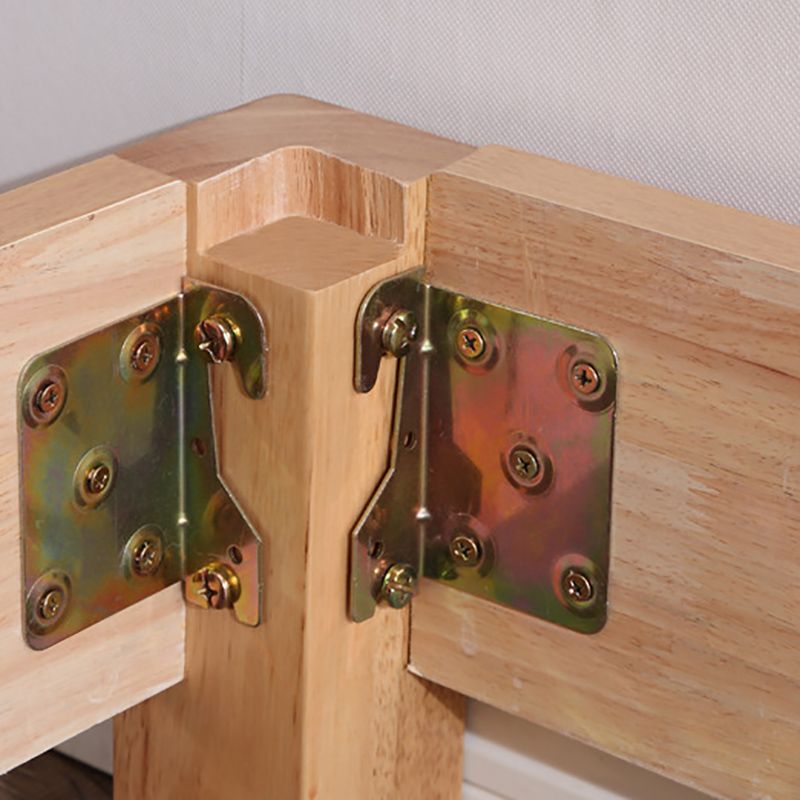 Solid Wood Standard Bed Contemporary Rubberwood Platform Bed with Legs