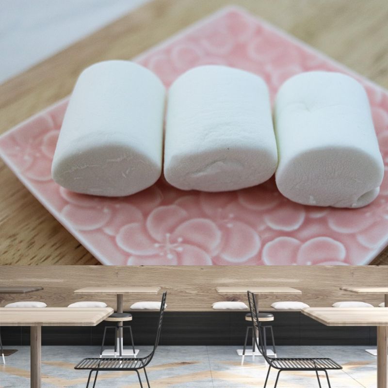 Modern Mural Dessert with Marshmallow Pattern Wall Decor Eco-friendly for Dessert Shop