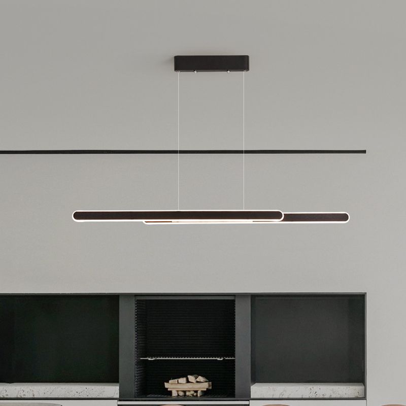 Accensione dell'isola a 2 luci Minimal Style Lampone in metallo a forma lineare