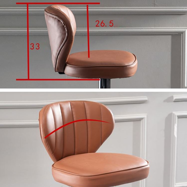 Industrial Design Armless Low Back Counter Stools for Home Leather Stools