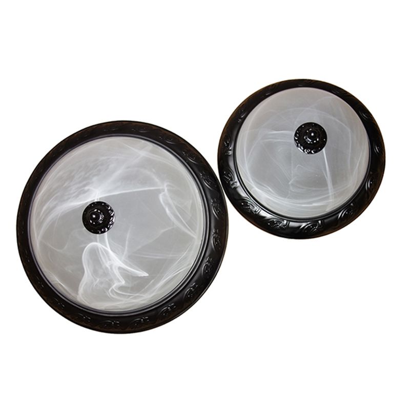 Plafonniers traditionnels à montage encastré, plafonnier simple avec abat-jour en verre