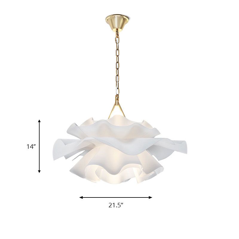 Modern Stylish Flower Suspension Light Single Head Acrylic Pendant Light in White for Bedroom