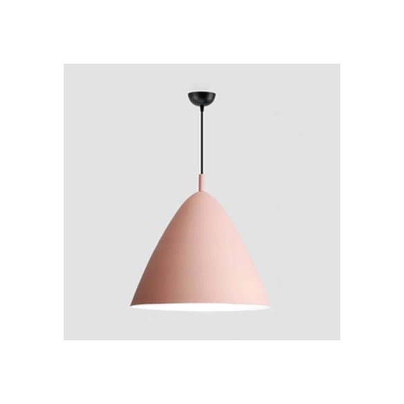Nordic Candy Colored Pendant Fixture Pyramid Shade 10.5/13/16 Inch Wide One Light Aluminum Hanging Light for Cafe