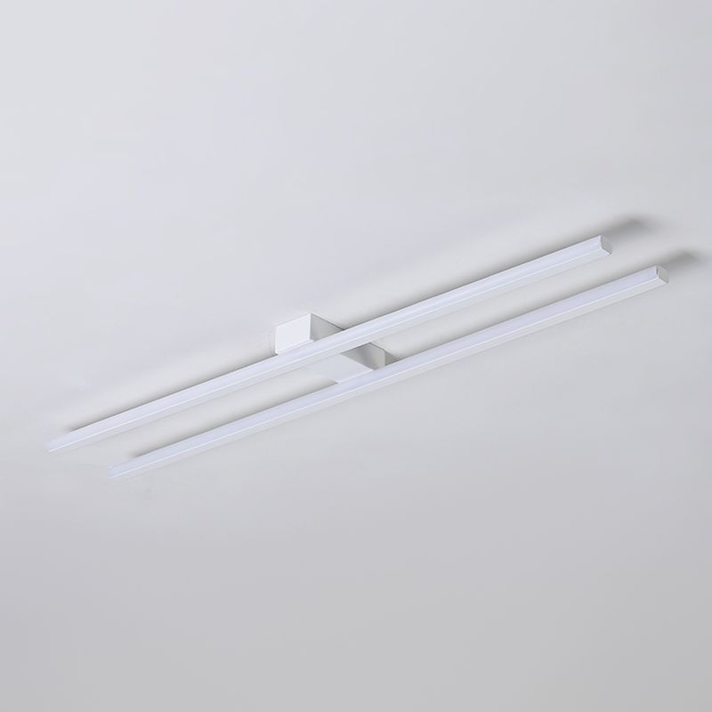 Linear Metal Shade Flush Ceiling Light Modern Style 2 Lights Flush Mount Fixture