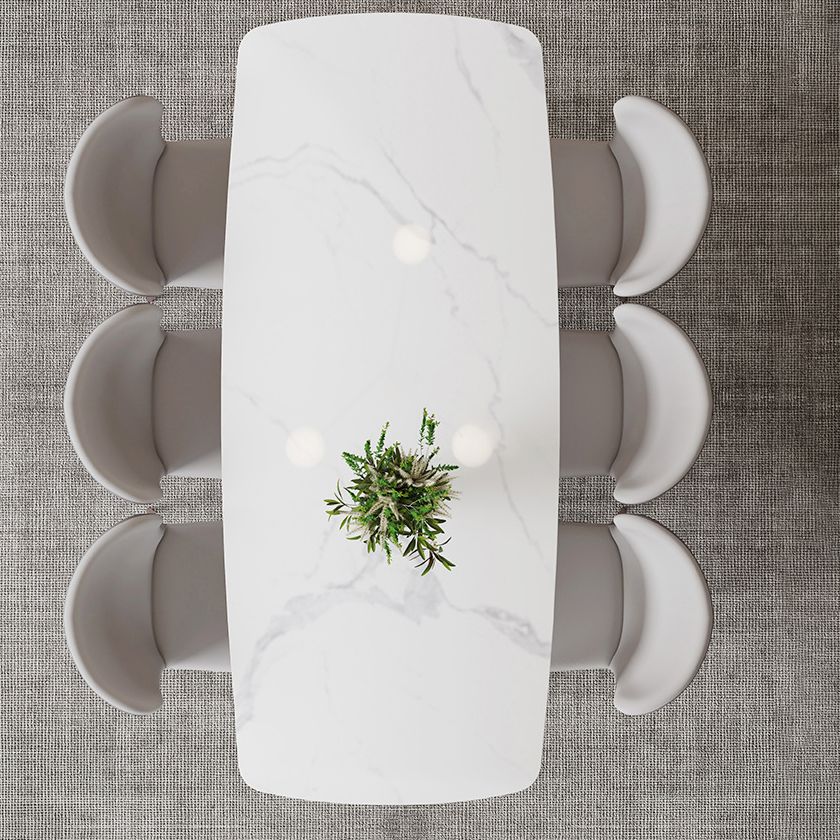 Nordic Style 1/4/5/7 Pieces Dining Set Sintered Stone Dining Table Set with Metal Legs