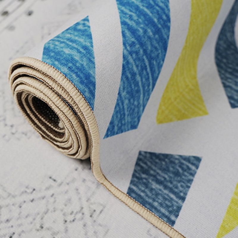 Stylish Triangle Pattern Pattern Multicolored Modern Simplicity Area Carpet Polyester Friendly Washable Carpet for Living Room