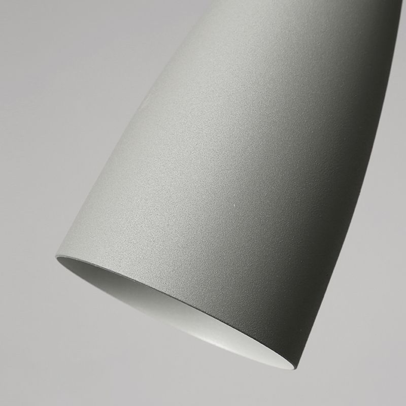 Modern Concise Macaron Pendant Light Wooden Cone Hanging Lamp with Wrought Iron Shade