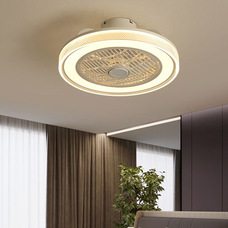20 "runde Kasten Deckenlüftungslampe minimalistische weiße LED -Halbflush -Licht für Schlafzimmer