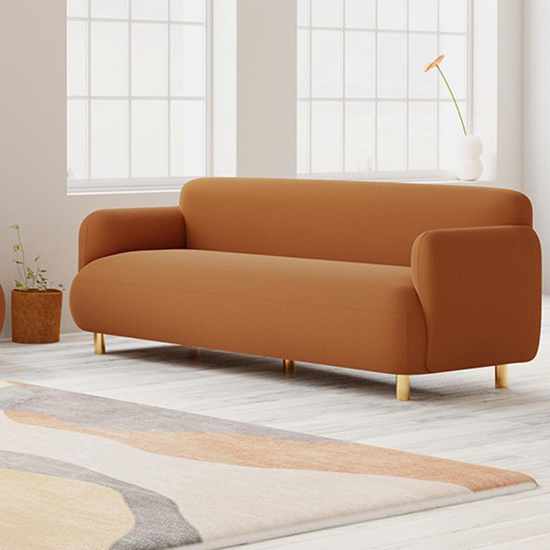 Faux Leather Sofa 27.55" H Recessed Arm Sofa for Living Room