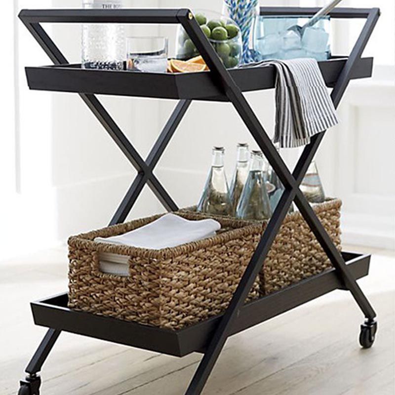 27.56"H Rolling Modern Prep Table Wood Rectangular Prep Table for Home Use