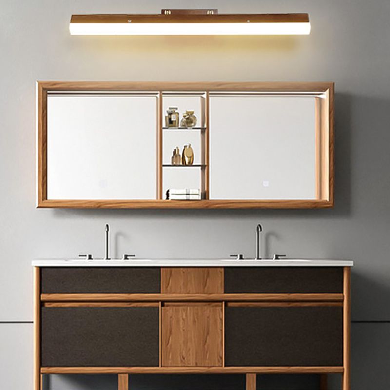 Wooden LED Mirror Light Modern Nordic Adjustable Wall Sconce Light for Bedroom Bathroom