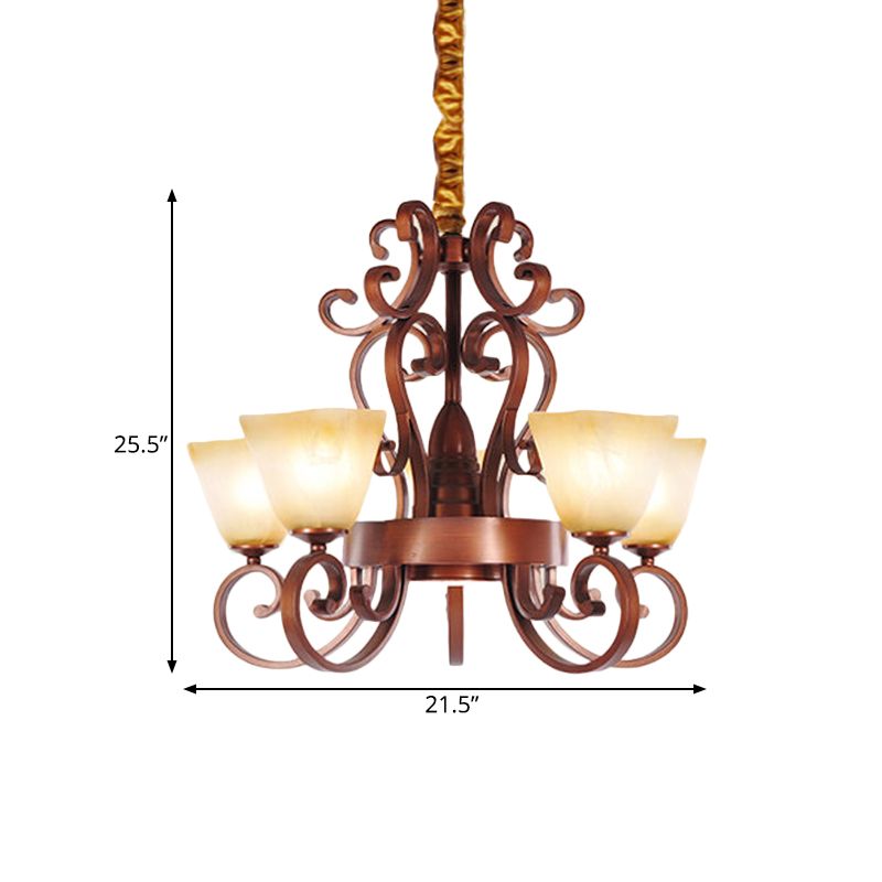 Lampadario a pendente a 9 tradi a pendente trapezoide rustico vetro appeso a soffitto con braccio in ottone in ottone