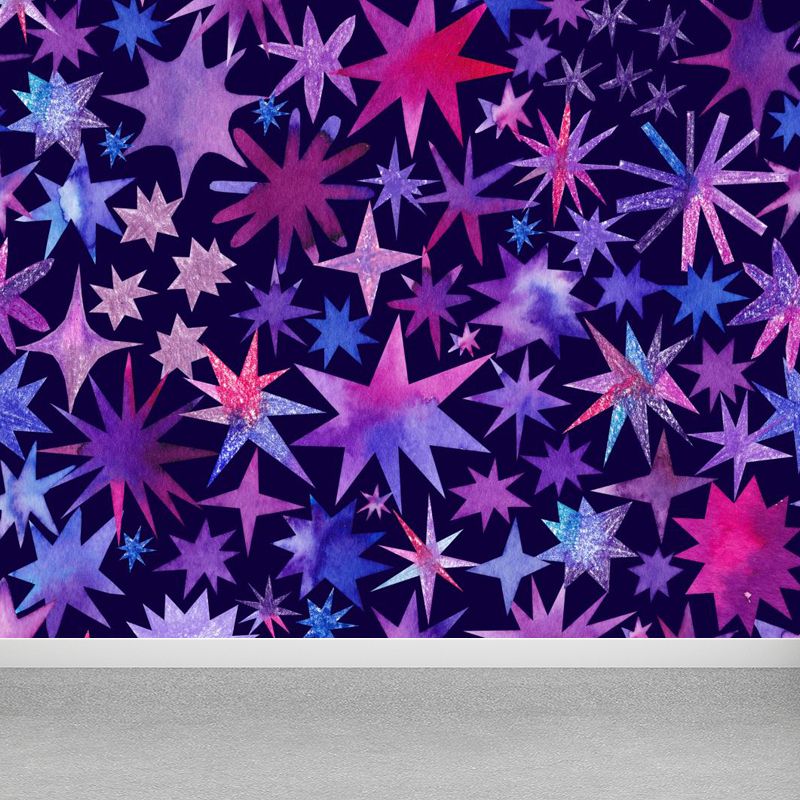 Heldere kleur Cosmos muur muurschildering vlekbestendig hedendaagse kinderkamer muur decor