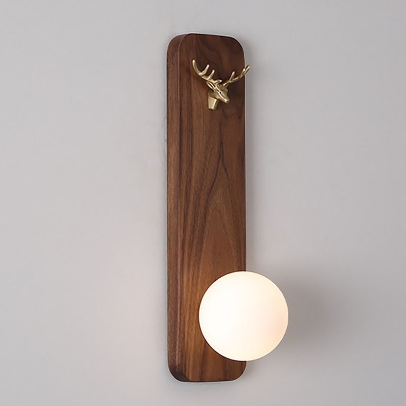 Contemporary 1 Head Wall Sconce White Glass Wall Mounted Light for Reading Room