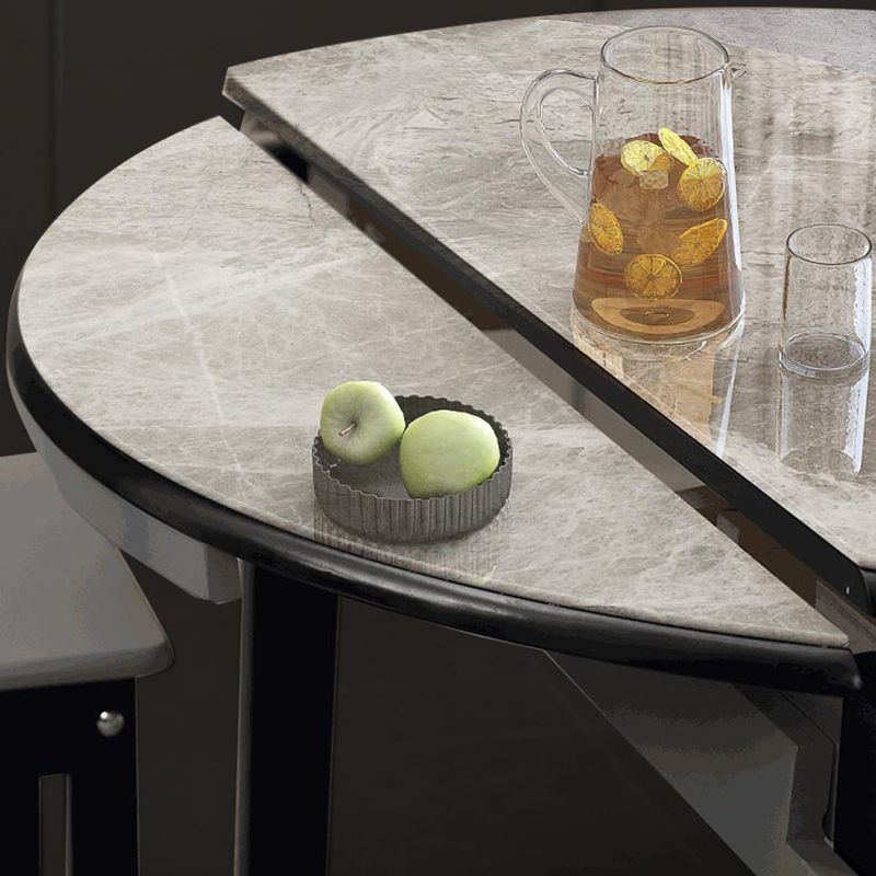 Modern Stone Dining Table Rectangle White-grey 4-foot Furniture