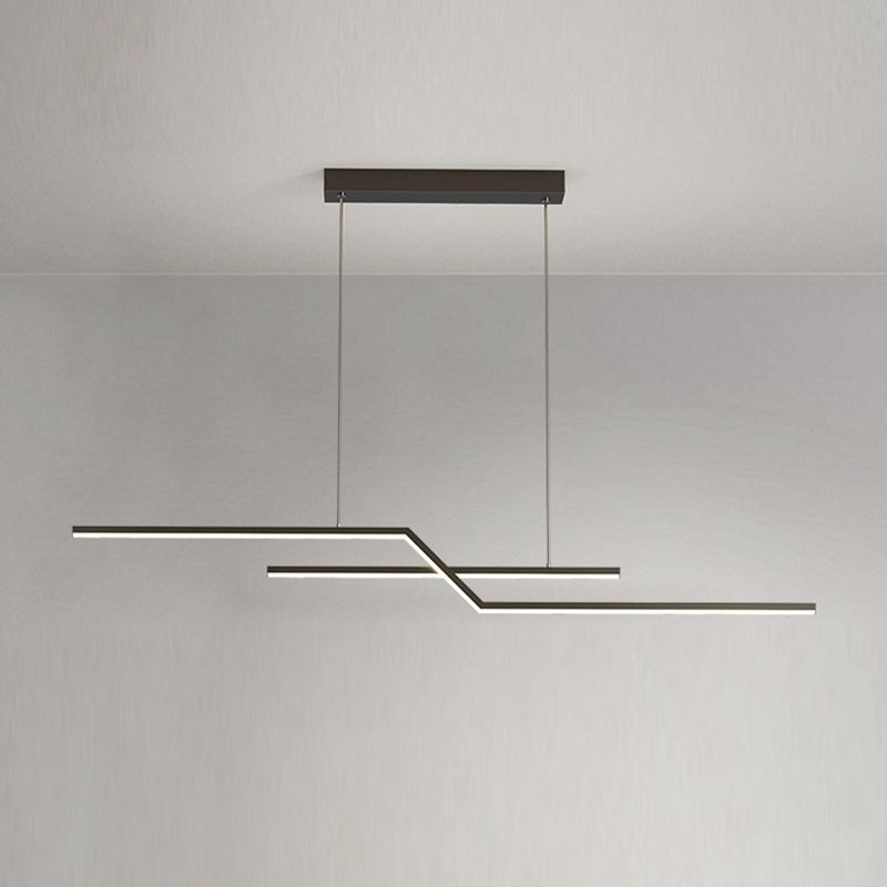 2 - Light Iron Kitchen Island Fixture LED Contemporary Ceiling Pendant