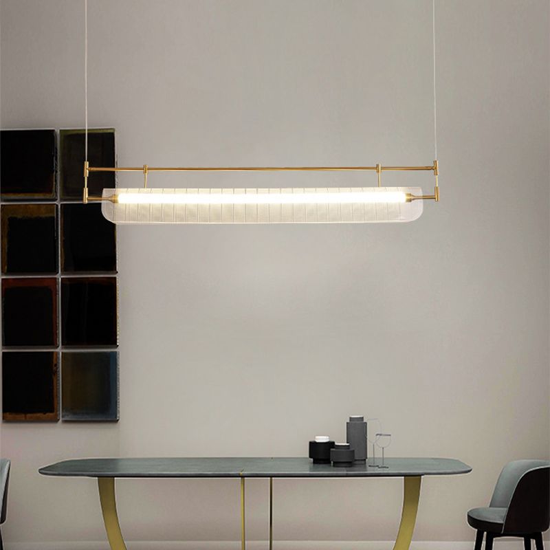 Single Contemporary Black/Golden Island Lighting Metal Ceiling Light for Dining Room