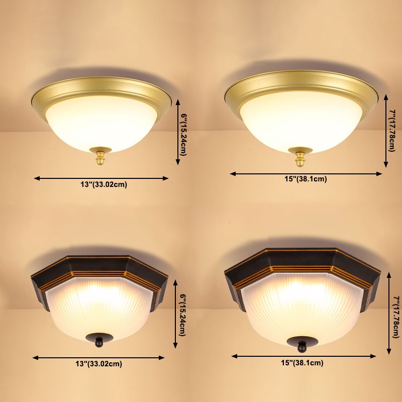 Glass Bowl Shape Flush Mount Light Fixture Simple Flush Mount Lamp
