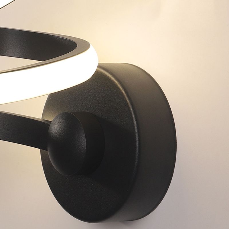 Modern Unique Shape Wall Light Fixture Wall Mounted Lighting in Black for Bedroom