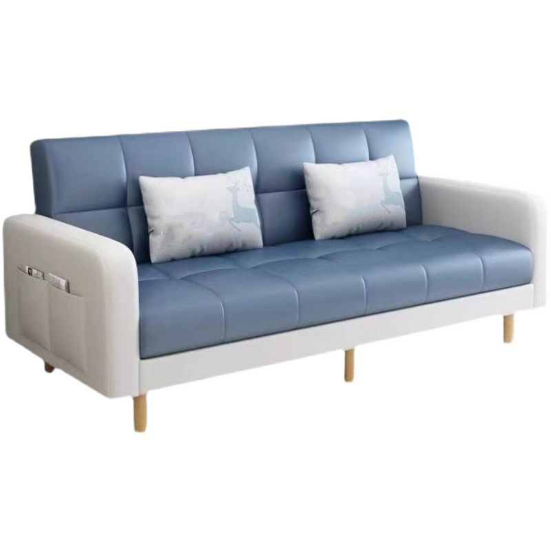 Transitional Modern Biscuit Back Sofa 31.5"High Square Arm Stain Resistant Sofa