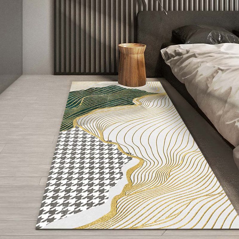 Grijs geometrisch patroon tapijt Modern polyester gebied Tapijt niet-slip ruggebied tapijt voor woonkamer