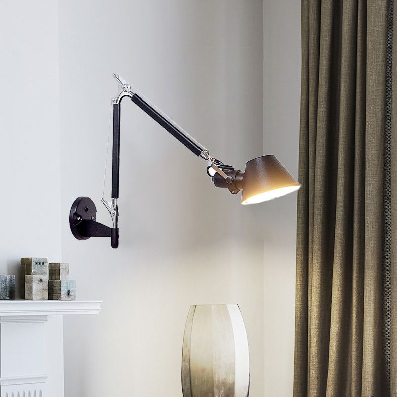 Black Geometric LED Wall Lamp in Modern Minimalist Aluminium Wall Light for Bedroom