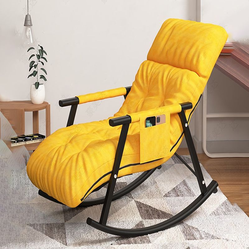 Modern Upholstered Rocker Chair Metal Frame Rocker Chair for Living Room