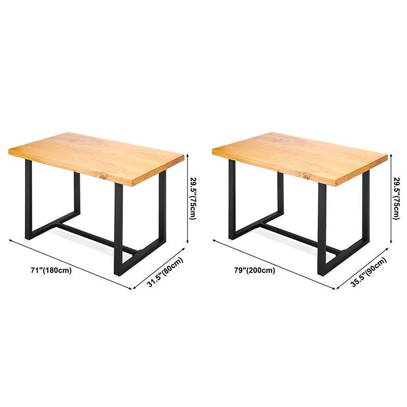 Industrial Solid Wood Dining Table Brown Trestle Dining Table for Dinning Room