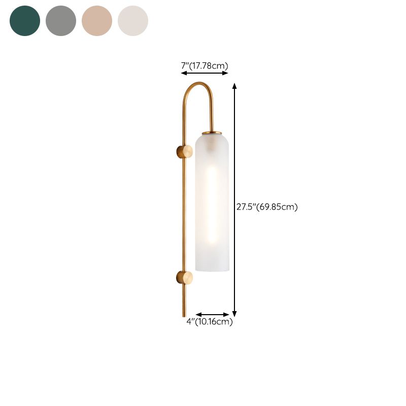 Glass Cylinder Wall Light Sconces Minimalism 1 Light Wall Mounted Lamp