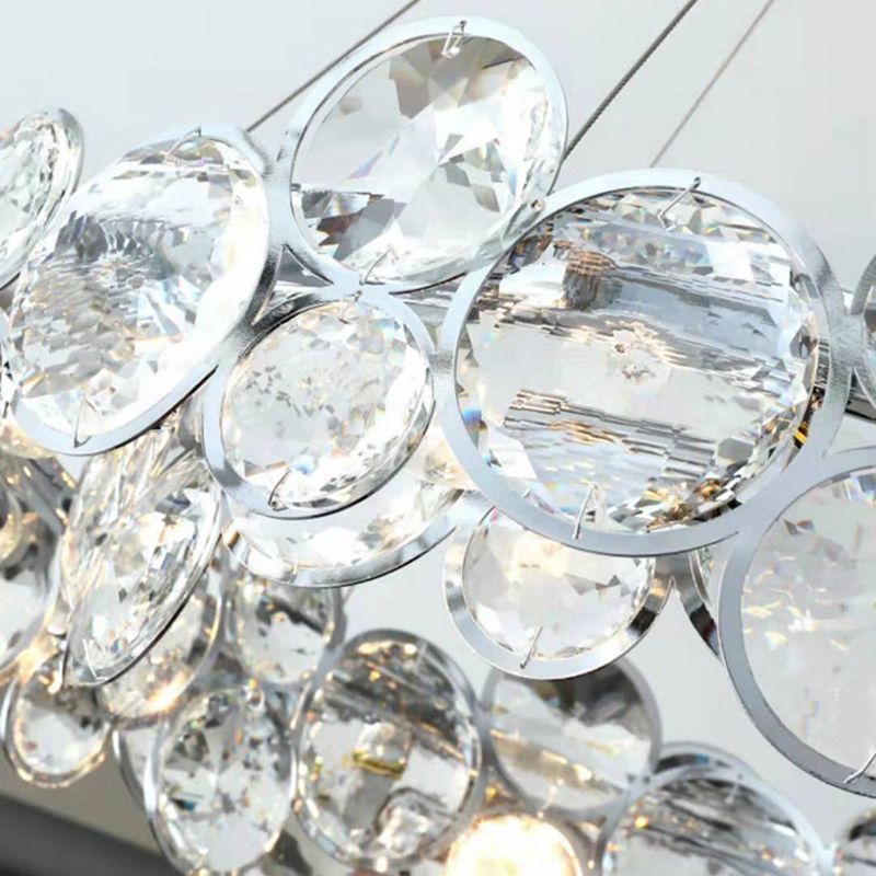 Modern Style Hanging Lights Round Crystal LED Chandelier for Living Room