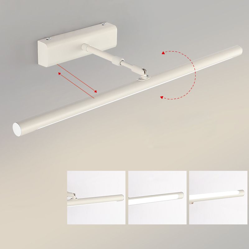 Linear Shade Swing Arm Wall Lighting Modern Style Metal 1 Light Sconce Lamp in White