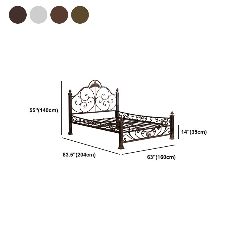 Industrial Bed with Headboard Standard Profile Bed with Metal Legs