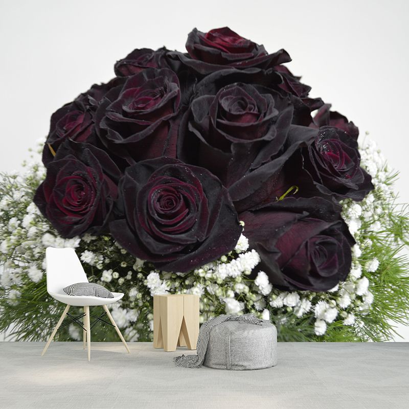 Roses Contemporary Mural Decal Sitting Room Moisture Resistant Wall Decor