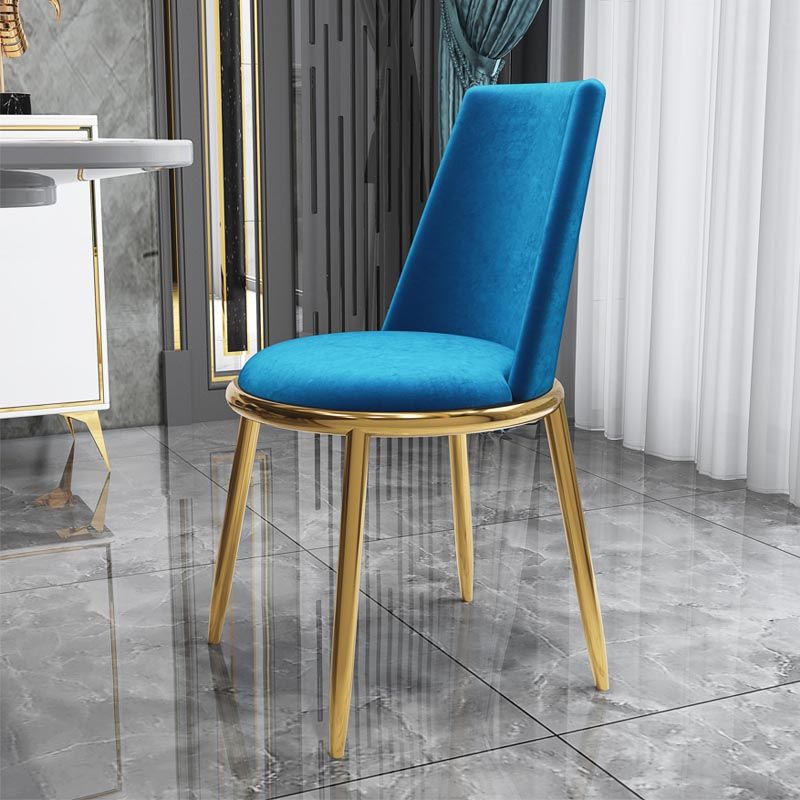 Glam Dining Side Chair Upholstered Side Chair with Gold Legs for Dining Room