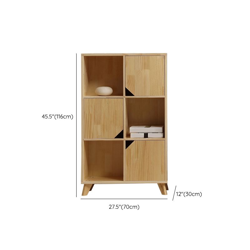 Wooden Closed Back Bookcase Standard Natural Bookshelf with Shelves