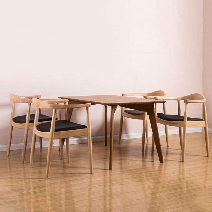 Modern Style Arm Chair Solid Wood Open Back Indoor Dining Chair