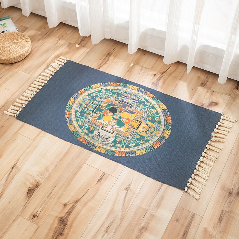 Vivid Plant Knit Rug Multi Colored Modern Rug Synthetics Pet Friendly Carpet for Guest Room