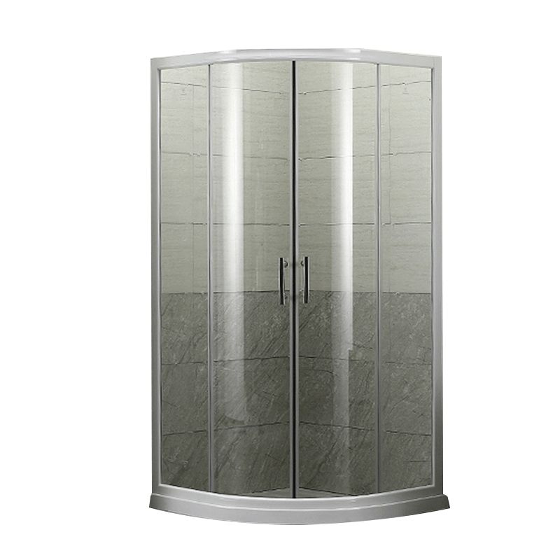 Round Shower Kit Tempered Glass Shower Enclosure with Door Handle