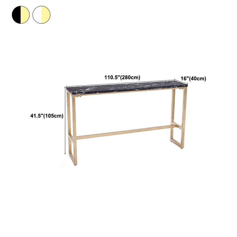 Glam Pub Table Solid Wood Bar Height Rectangle Bar Table for Breakroom