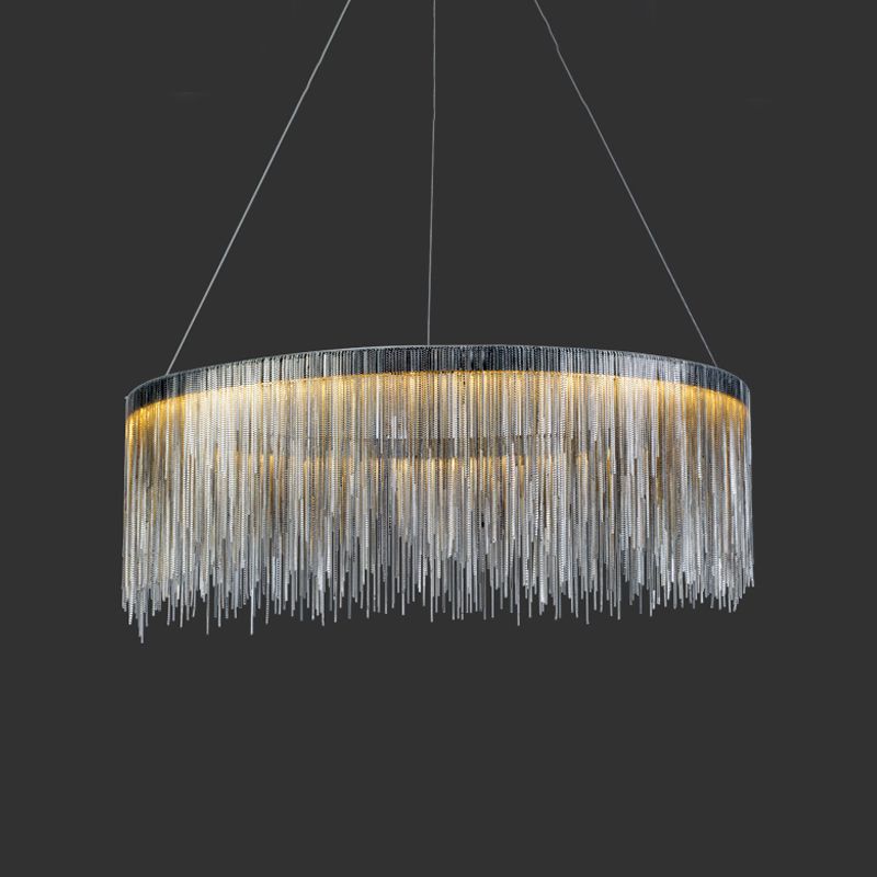 Moderne luxe led kroonluchter metalen lineaire hangende lamp voor binnenruimtes