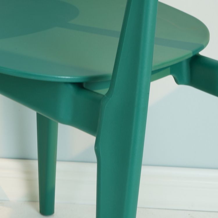Silla lateral de plástico moderna para interiores y exteriores, sillas sin brazos con respaldo abierto para comedor