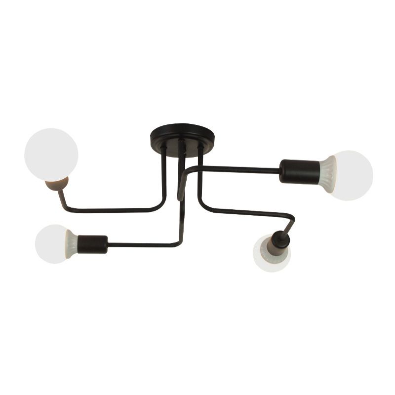 Lámpara de metal Delgada Semi-Vaciado de Luz Lámpara de techo de Loft de Luz en Negro
