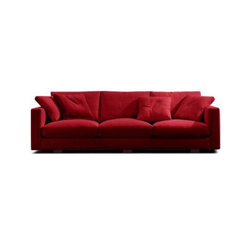 Contemporary Slipcovered Living Room Square Arm Pillows Seating