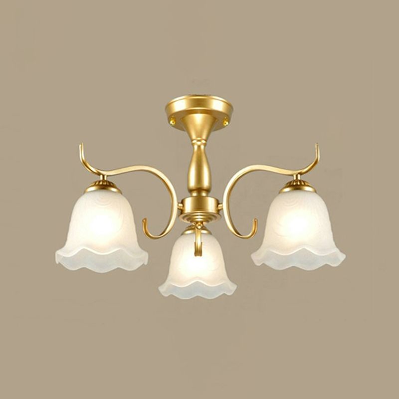 Household Ceiling Lamp Modern Flush Mount Light Fixture with Glass Shade