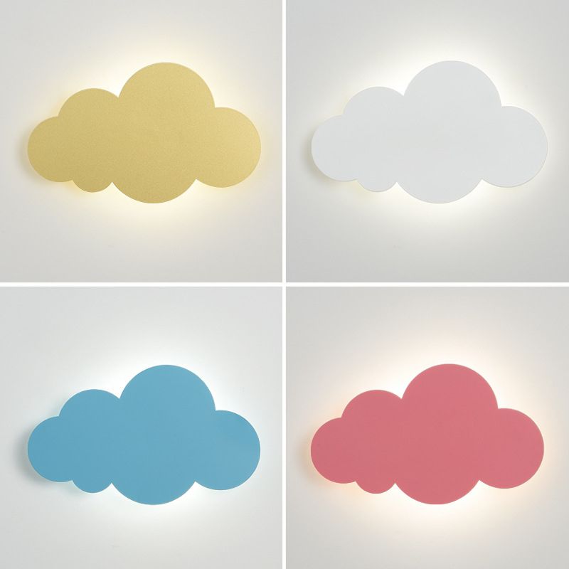 1-Light Cloud Sconce Light Kids Metal Sconce Light Fixture for Bedroom