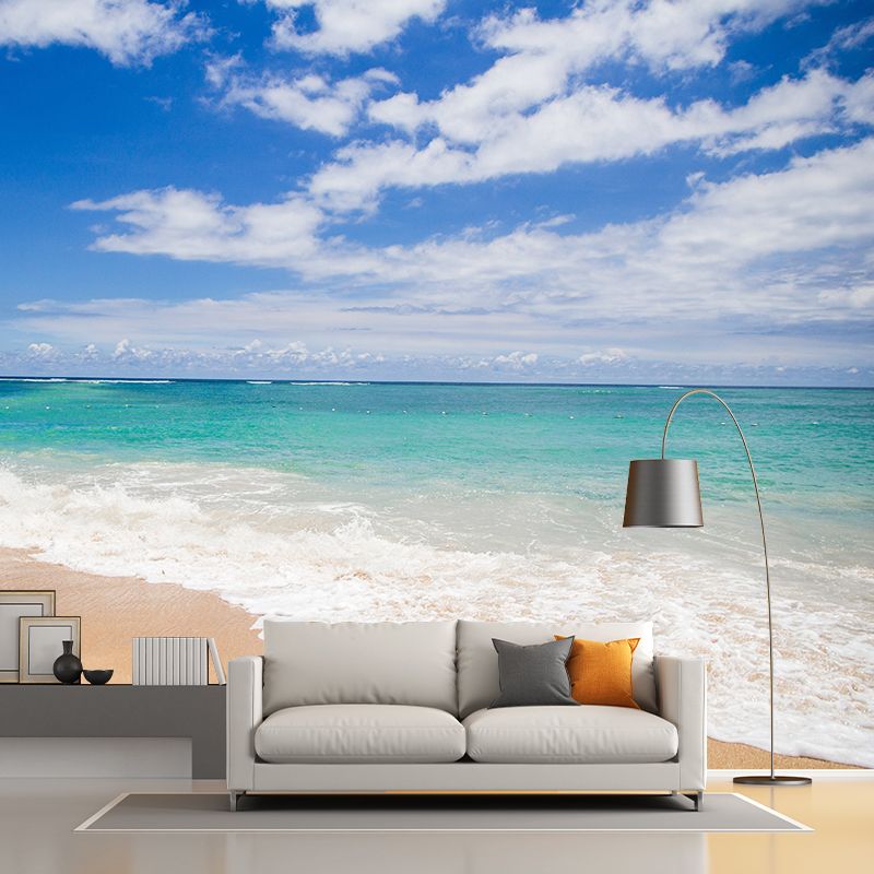 Beach Seascape Mural Wallpaper Modernist Wallpaper Wall Decoration for Bedroom Living Room