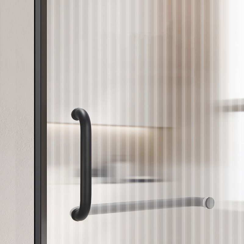 Matt Black Full Frame Single Sliding Door Shower Door, One-line Partition Bathroom Door